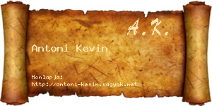 Antoni Kevin névjegykártya
